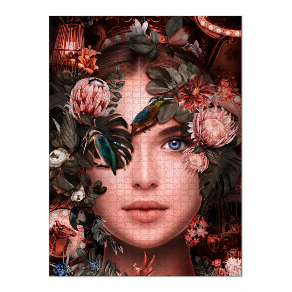 Puzzle Ravensburger "Woman face Flowers" artboxONE - Natur,Floral,Menschen - Face,Women,Woman,Flower,Rose,Female,Frau,Girl,Blumen,Floral,Collage