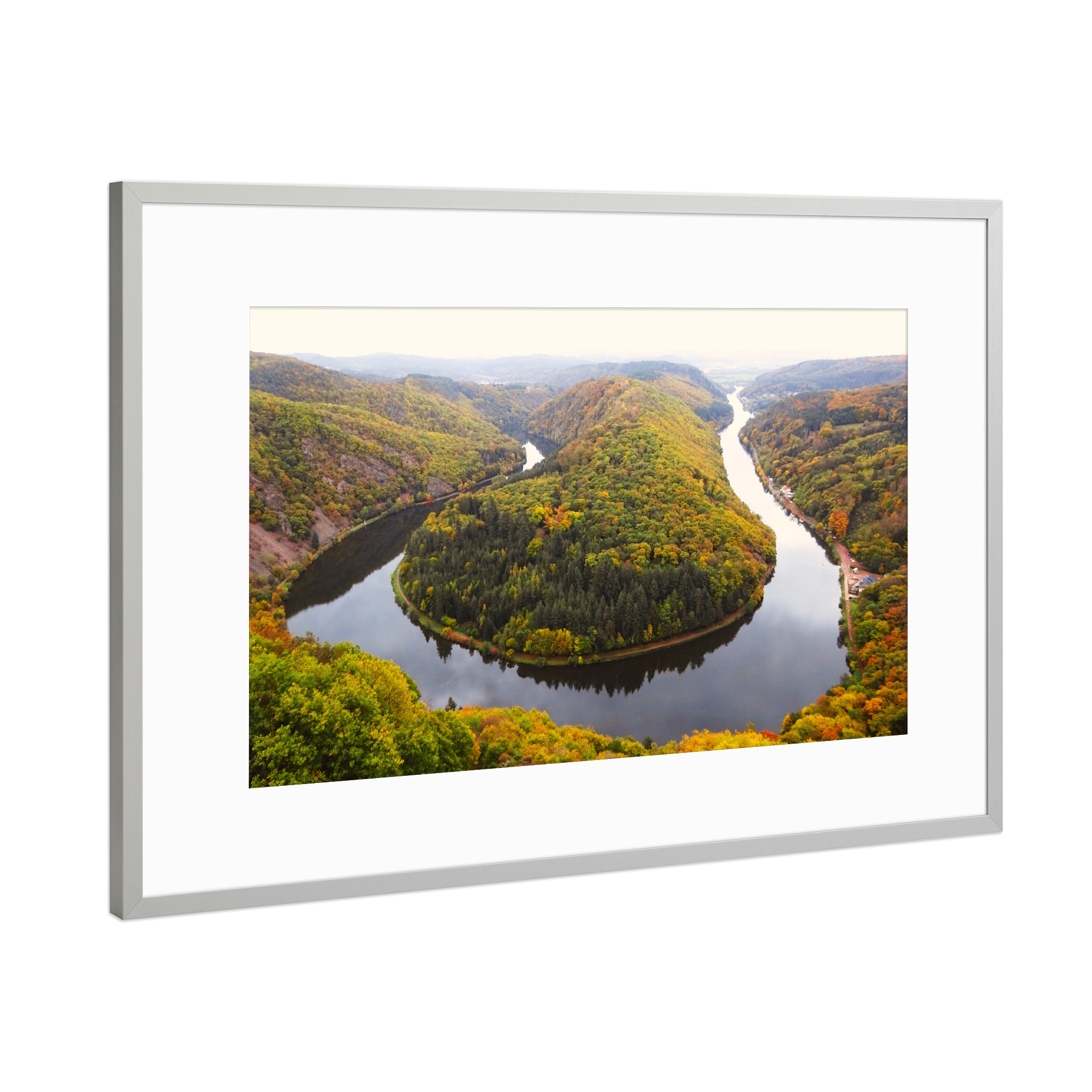 Poster mit Rahmen Silber "Saarschleife Mettlach" artboxONE - Natur,Reise,Reise / Länder