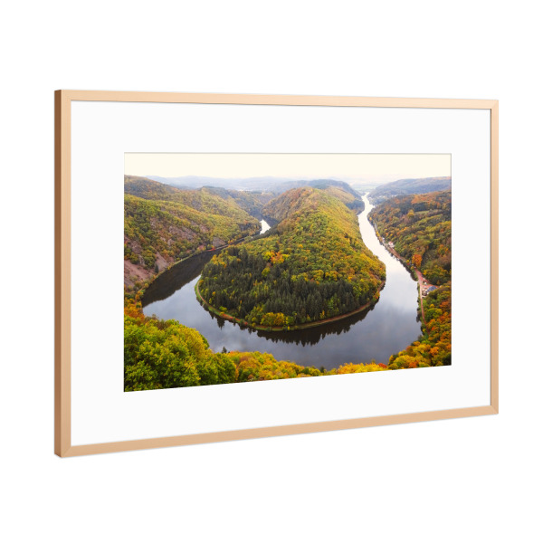 Poster mit Rahmen Kupfer "Saarschleife Mettlach" artboxONE - Natur,Reise,Reise / Länder