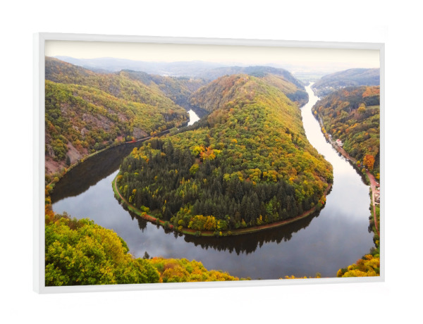 Poster mit weißem Rahmen "Saarschleife Mettlach" artboxONE - Natur,Reise,Reise / Länder