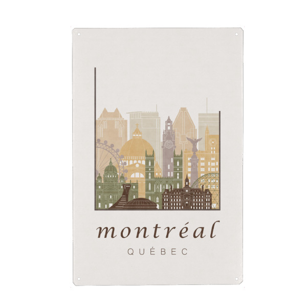 Metall Poster "Montreal City skyline rustic" artboxONE - Städte,Reise,Architektur,Kartografie