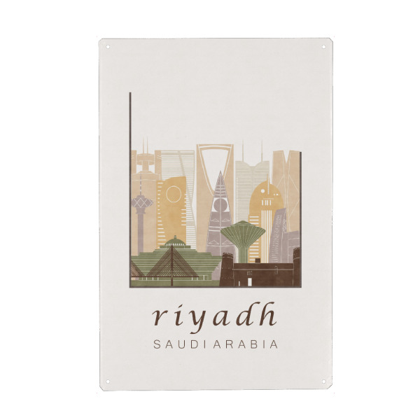 Metall Poster "Riyadh skyline rustic" artboxONE - Städte,Reise,Architektur,Kartografie