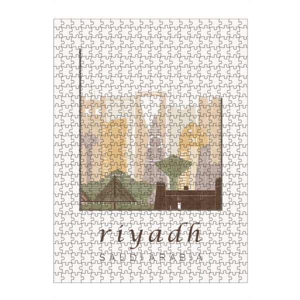 Puzzle Ravensburger "Riyadh skyline rustic" artboxONE - Städte,Reise,Architektur,Kartografie