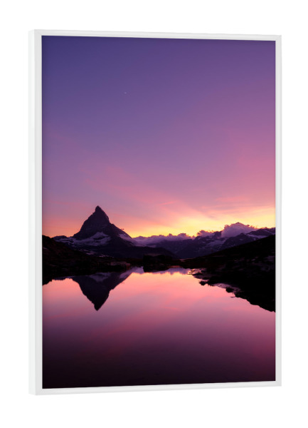 Poster mit weißem Rahmen "Vivid Riffelsee sunset" artboxONE - Natur,Reise / Länder