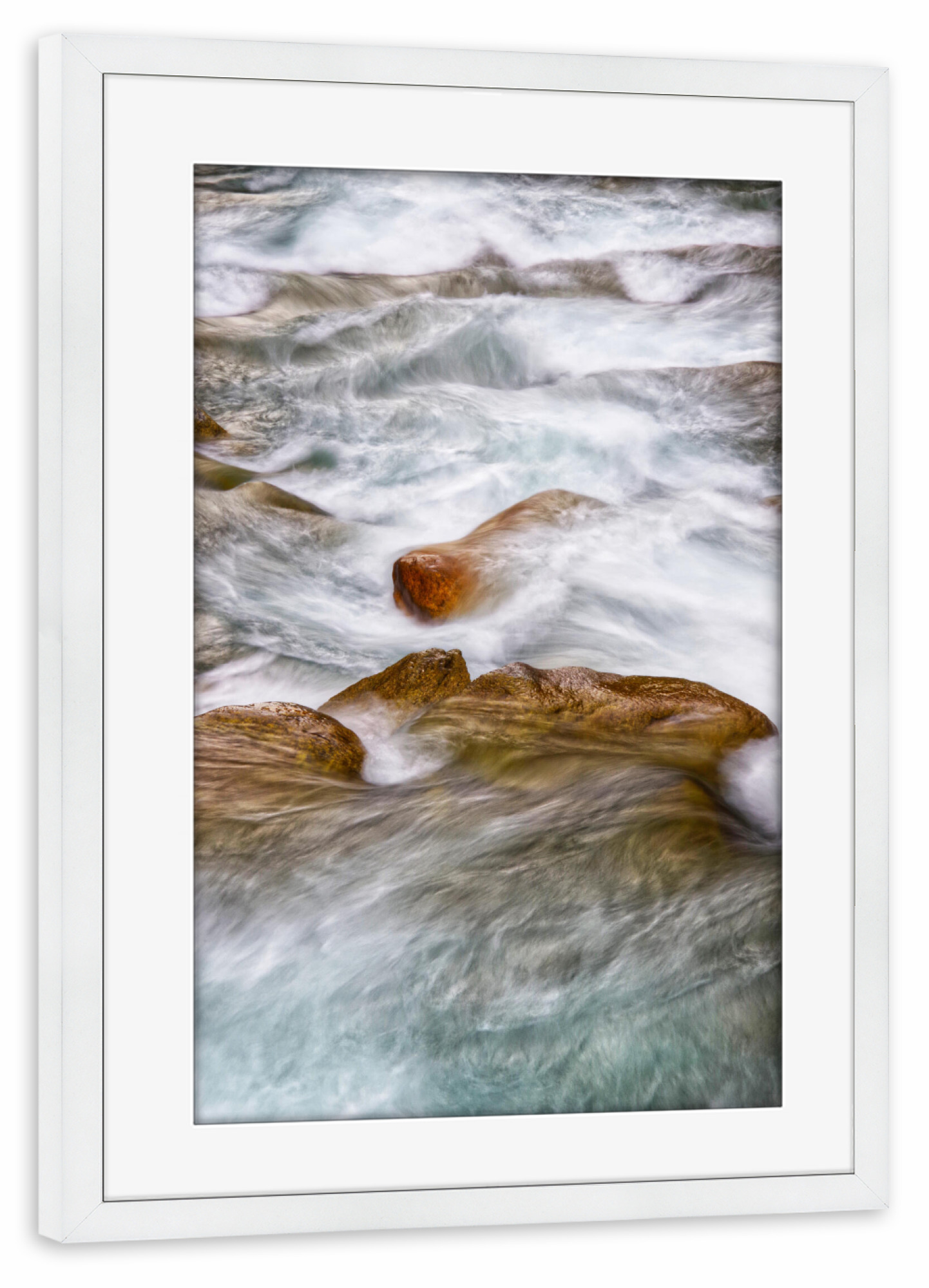 Poster mit Rahmen weiß "Der Bach" artboxONE - Natur,Reise,Abstrakt