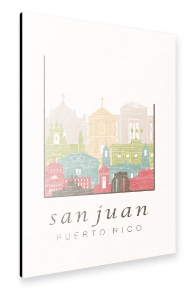 Alu-Dibond "San Juan skyline pastel" 30x20 cm artboxONE