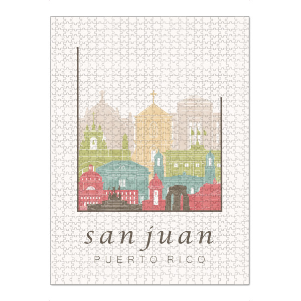 Puzzle Ravensburger "San Juan skyline pastel" artboxONE - Städte,Reise,Architektur,Kartografie