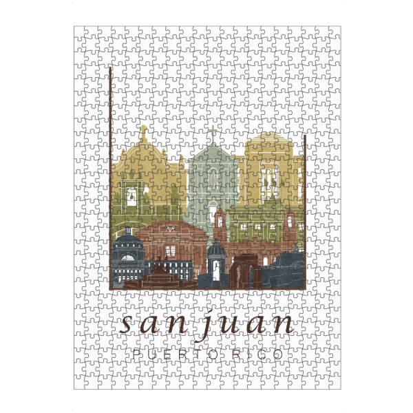Puzzle Ravensburger "San Juan skyline light brown" artboxONE - Städte,Reise,Architektur,Kartografie