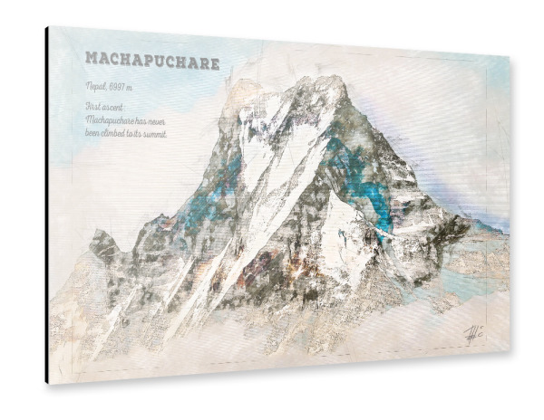 Alu-Dibond "Machapuchare Mountain" 30x20 cm artboxONE