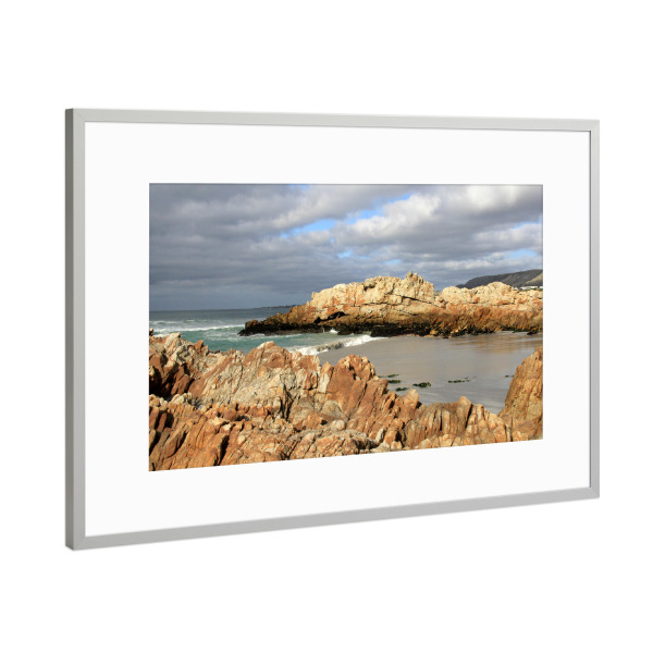 Poster mit Rahmen Silber "Goldener Küstenstreifen" artboxONE - Natur,Reise / Strand und Meer,Reise / Afrika,Reise / Länder