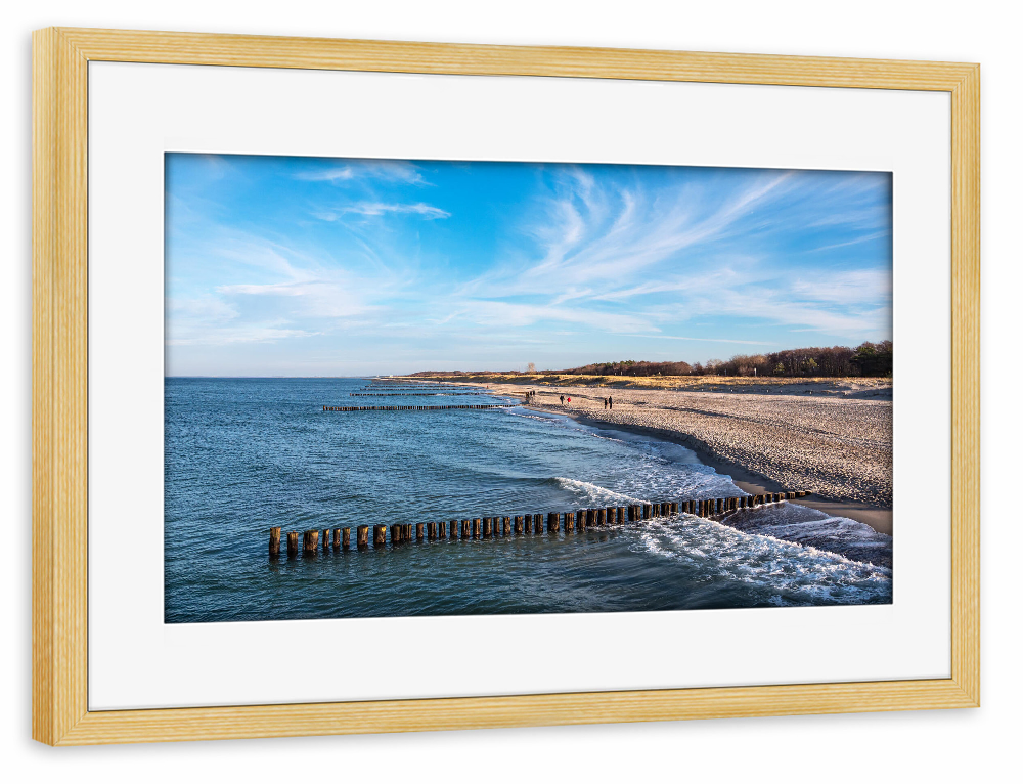 Poster mit Rahmen kiefer "Strand in Graal-Müritz" artboxONE - Natur,Reise,Reise / Strand und Meer