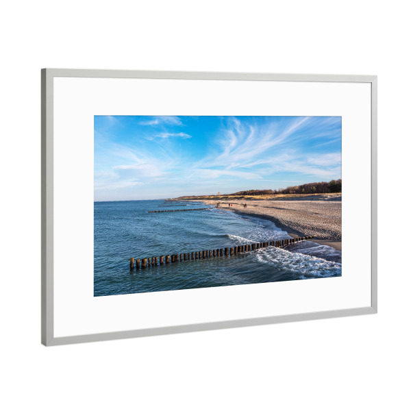 Poster mit Rahmen Silber "Strand in Graal-Müritz" artboxONE - Natur,Reise,Reise / Strand und Meer