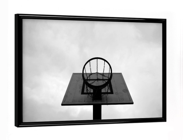Poster mit schwarzem Rahmen "Basket" artboxONE - Schwarzweiß,Architektur,Sport