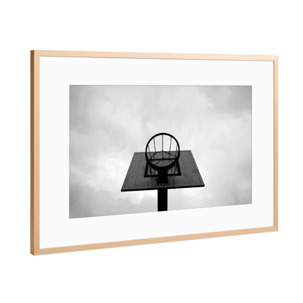 Poster mit Rahmen Kupfer "Basket" artboxONE - Schwarzweiß,Architektur,Sport