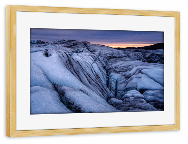 Poster mit Rahmen kiefer "Dusk at Svinafellsjokull" artboxONE - Natur,Abstrakt