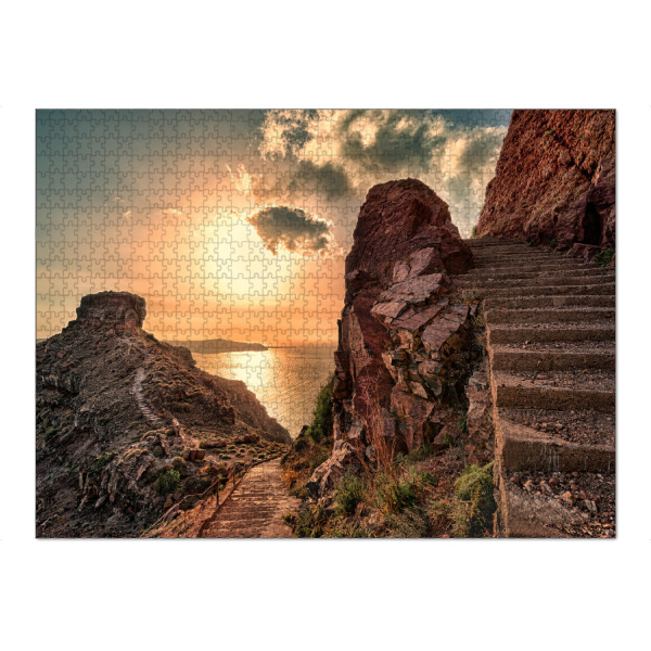Puzzle Ravensburger "Skaros Felsen - Santorini" artboxONE - Natur,Reise,Reise / Strand und Meer