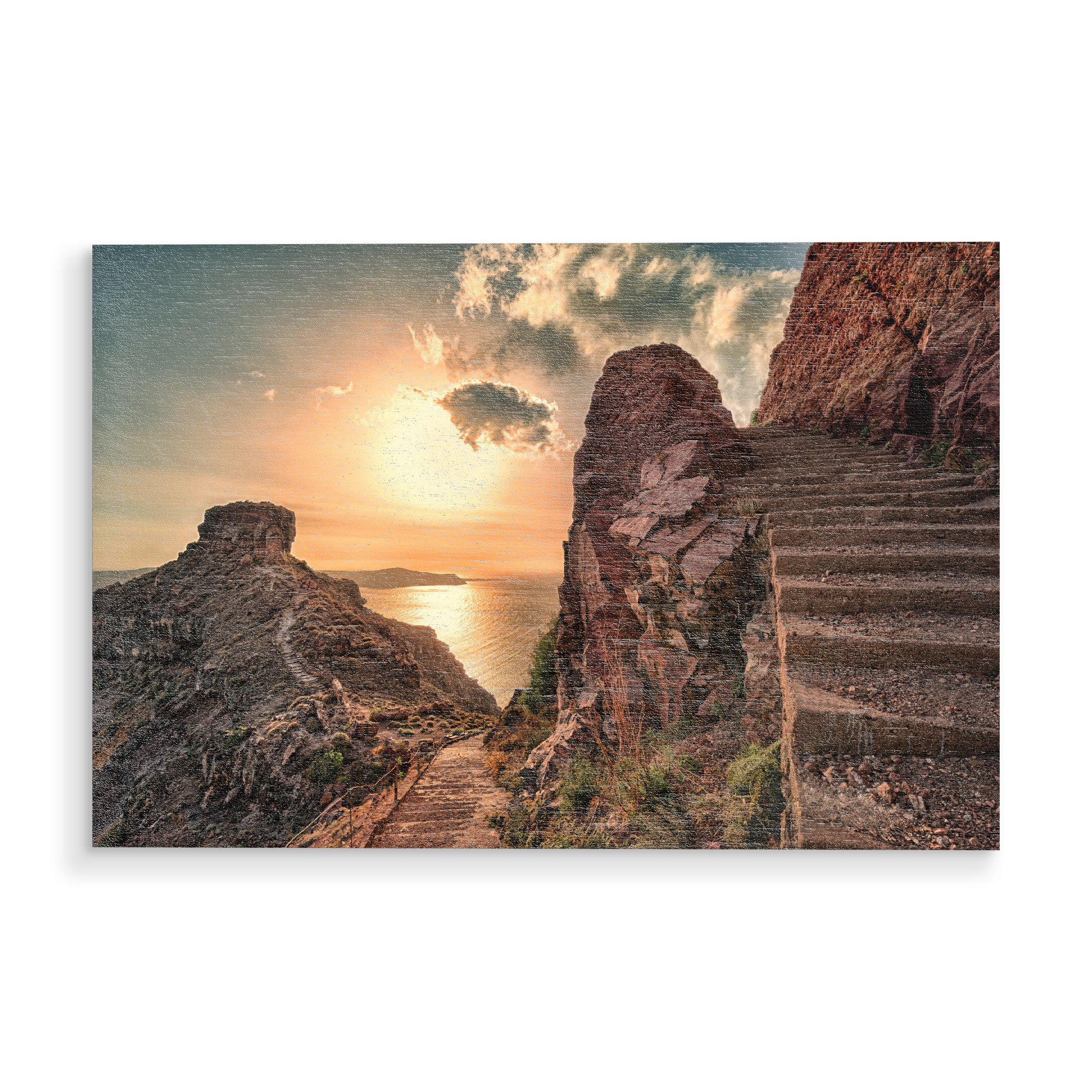 Holzbild "Skaros Felsen - Santorini" artboxONE - Natur,Reise,Reise / Strand und Meer