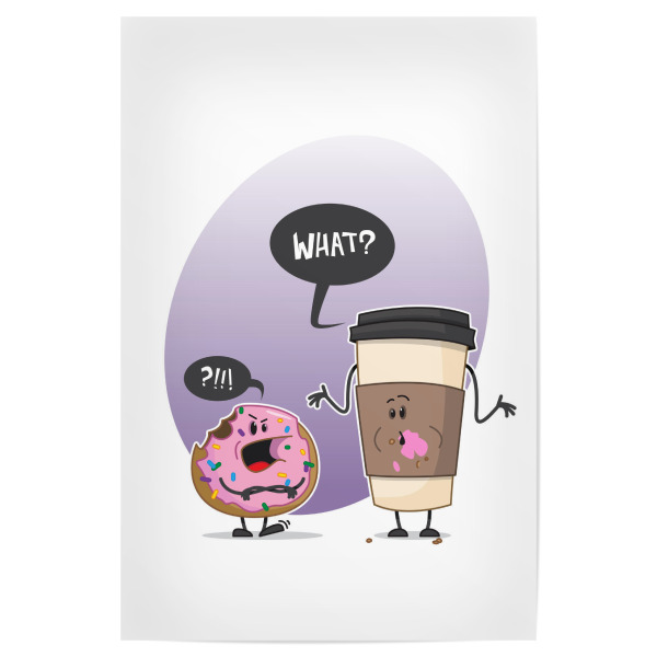 Poster 30x20 cm "Was ist los" artboxONE - Für Kinder,Essen & Trinken,Comic,Lustig