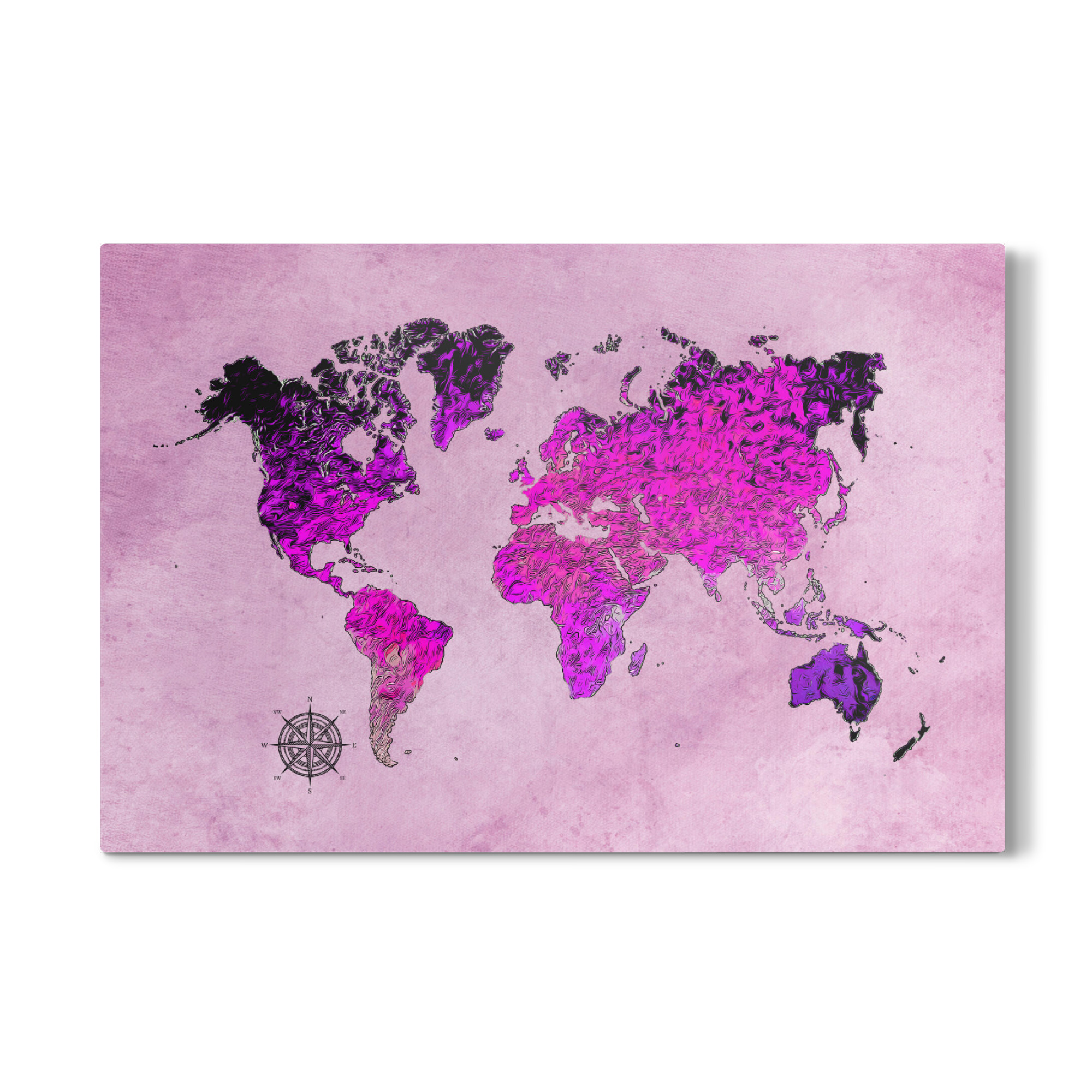 Galerie-Print "World map purple cartoon" 75x50 cm artboxONE