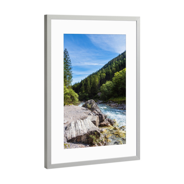 Poster mit Rahmen Silber "Wimbachtal in Bayern" artboxONE - Natur,Reise