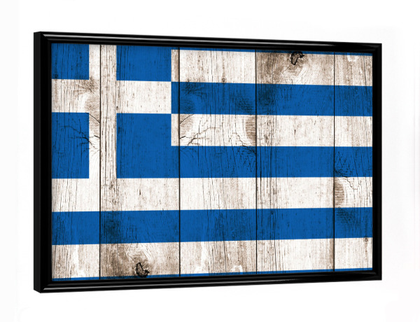 Poster mit schwarzem Rahmen "Greek Vintage Flag" artboxONE - Abstrakt,Reise / Länder
