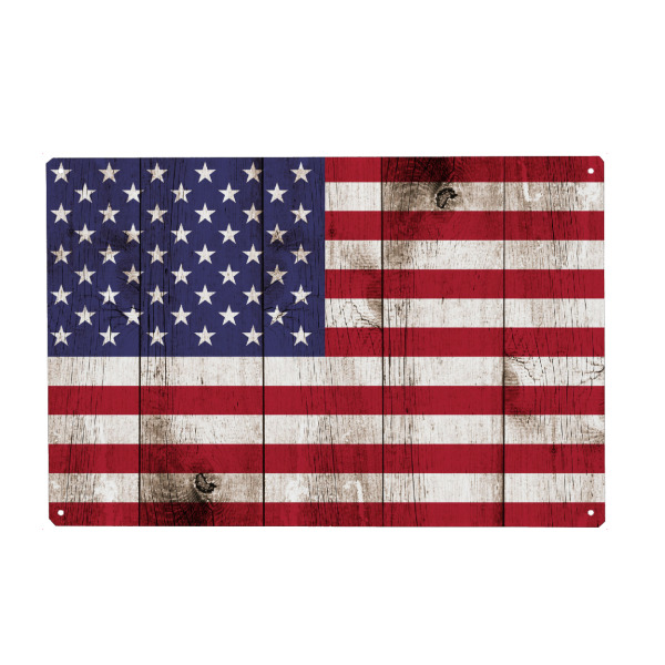 Holzbild "US Vintage Flag" artboxONE - Abstrakt,Reise / Länder,Buchstaben / U