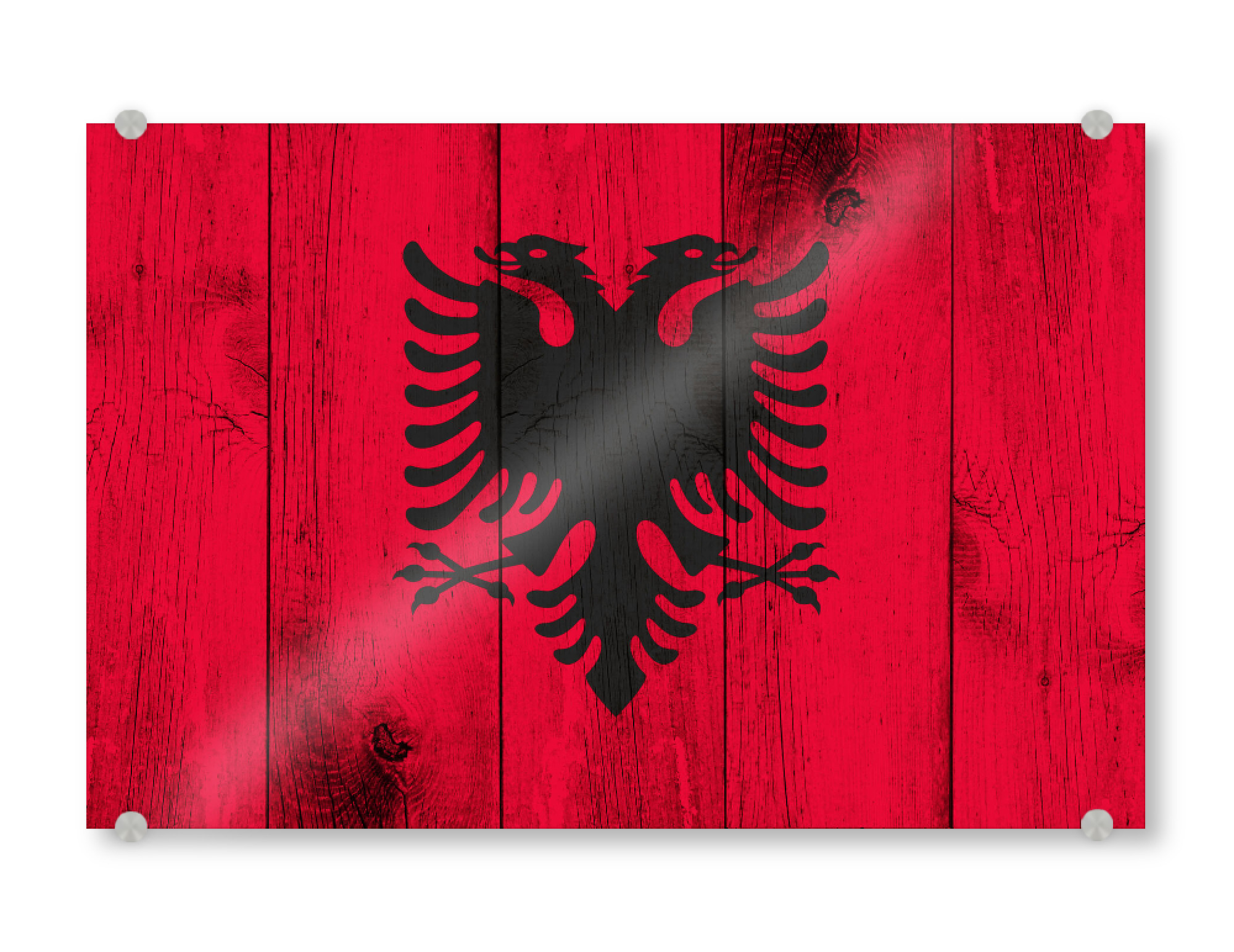 Acrylglasbild "Albania Vintage Flag" artboxONE - Abstrakt,Reise / Länder,Buchstaben / A - Albania,Albanien,Flag,Flagge,Vintage,Retro,Grunge,Fahne
