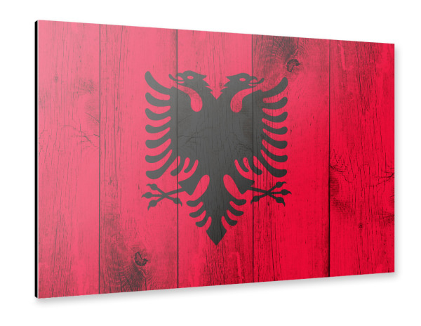 Alu-Dibond "Albania Vintage Flag" 30x20 cm artboxONE