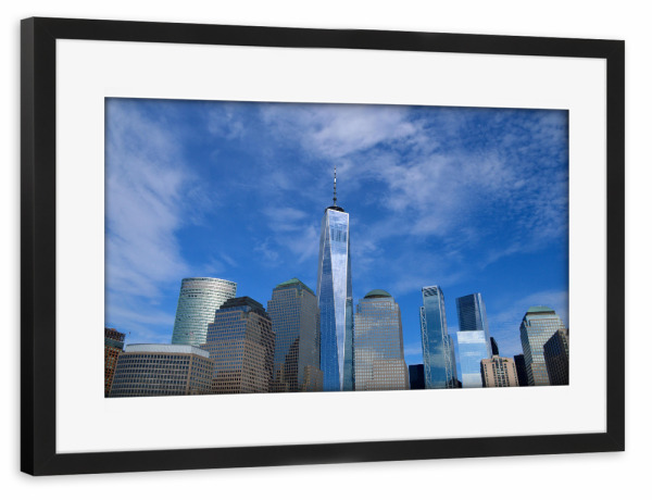 Poster mit Rahmen schwarz "The Skyline of Manhattan" artboxONE - Städte / New York,Reise