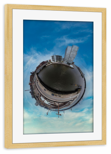 Poster mit Rahmen kiefer "Hamburger Hafencity - Chicagokai" artboxONE - Städte,Städte / Hamburg,Reise,Architektur,Reise / Länder
