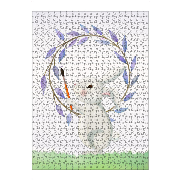 artboxONE Puzzle "Hase im Frühlingskranz" artboxONE - Für Kinder,Tiere,Liebe,Lustig