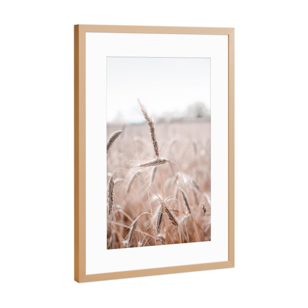 Poster mit Rahmen Kupfer "Wheet Field" artboxONE - Natur - Wheet,Field,Boho,Feld,Minimal,Pflanzen,Plants,Botanical,Leaves