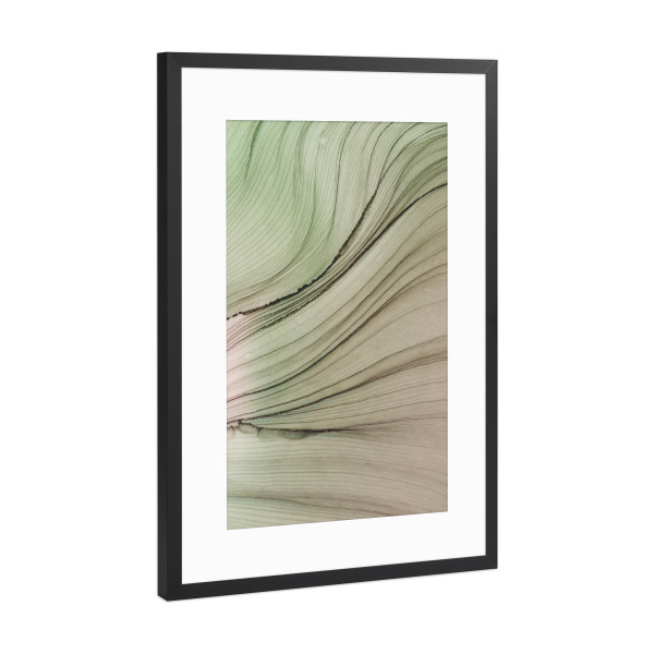 Poster mit Rahmen Schwarz (Metallic) "Waves on Hill" artboxONE - Abstrakt