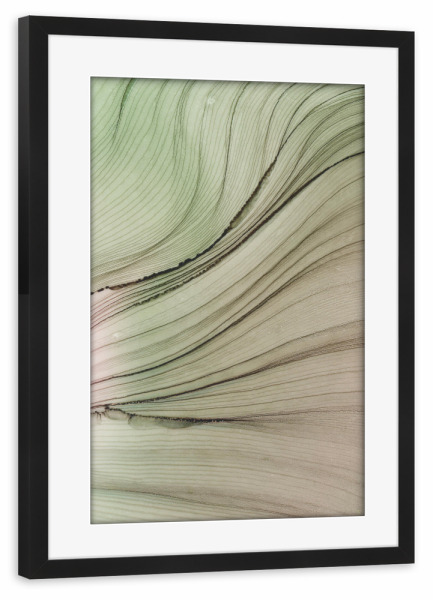Poster mit Rahmen schwarz "Waves on Hill" artboxONE - Abstrakt