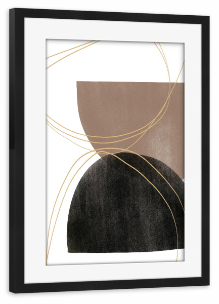 Poster mit Rahmen schwarz "Black and Brown Semi Circle" artboxONE - Abstrakt,Geometrie