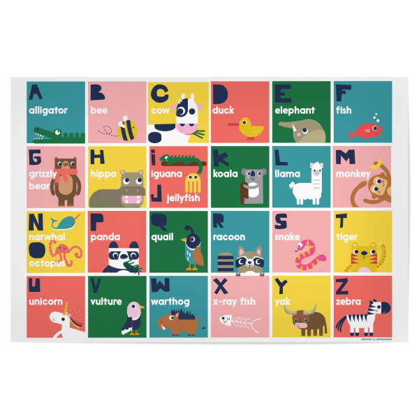 Poster 30x20 cm "Animal Alphabet for Children" artboxONE - Für Kinder,Tiere,Buchstaben