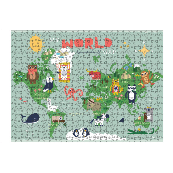 Puzzle Ravensburger "My World Map for Children" artboxONE - Für Kinder,Tiere,Kartografie,Lustig