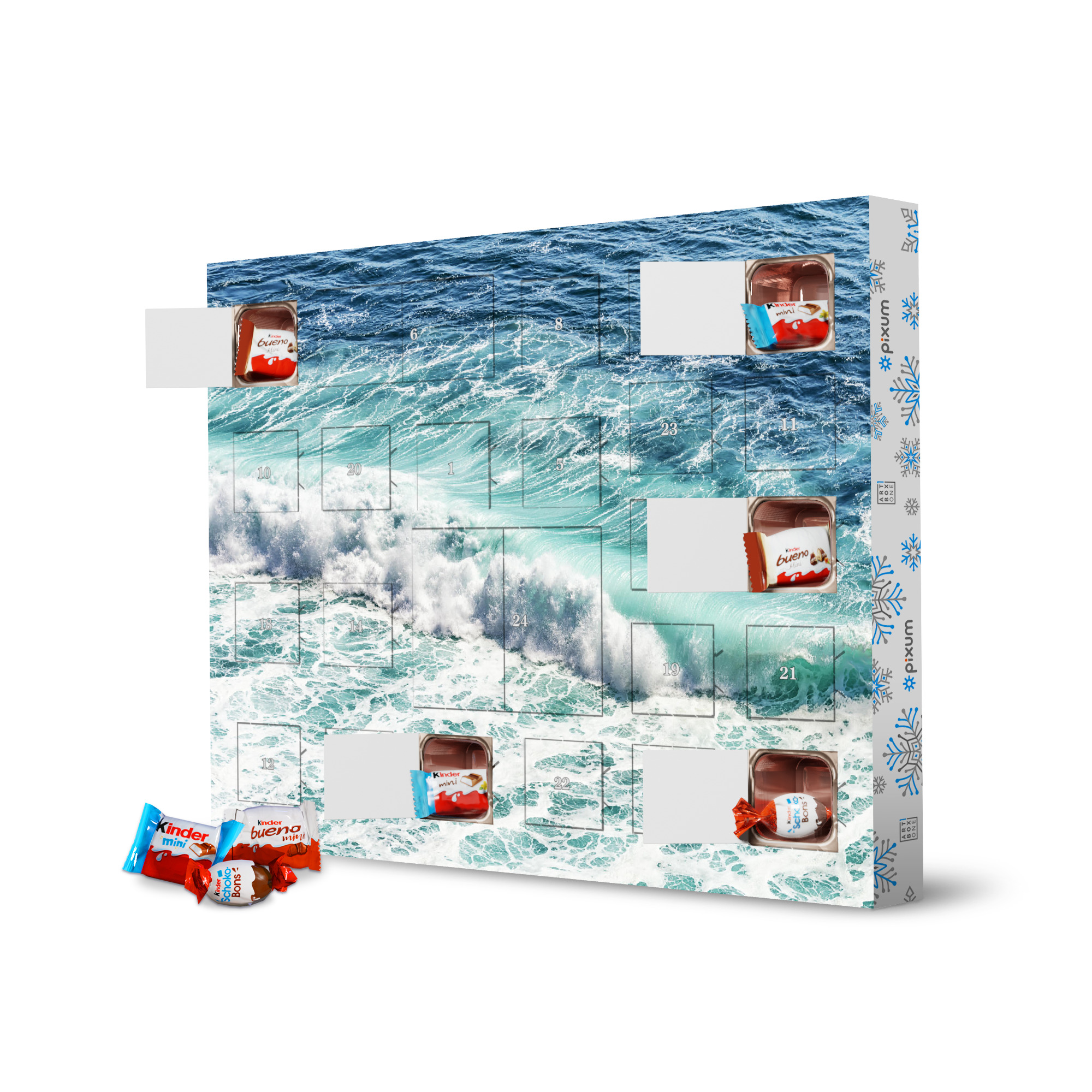Adventskalender XXL mit Produkten von Kinder Turquoise wave artboxONE Adventskalender Natur