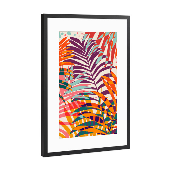 Poster mit Rahmen Schwarz (Metallic) "Find Me Under The Palms" artboxONE - Natur,Floral