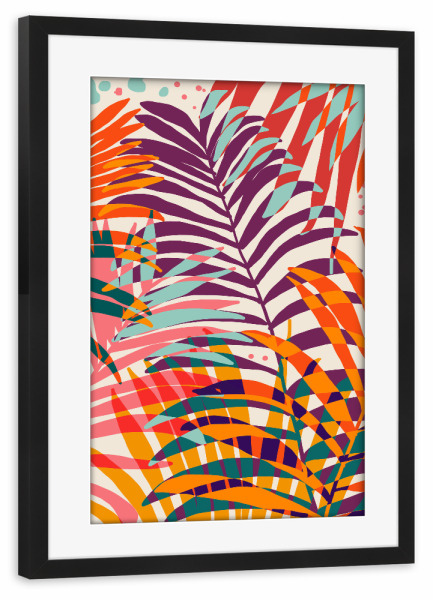 Poster mit Rahmen schwarz "Find Me Under The Palms" artboxONE - Natur,Floral