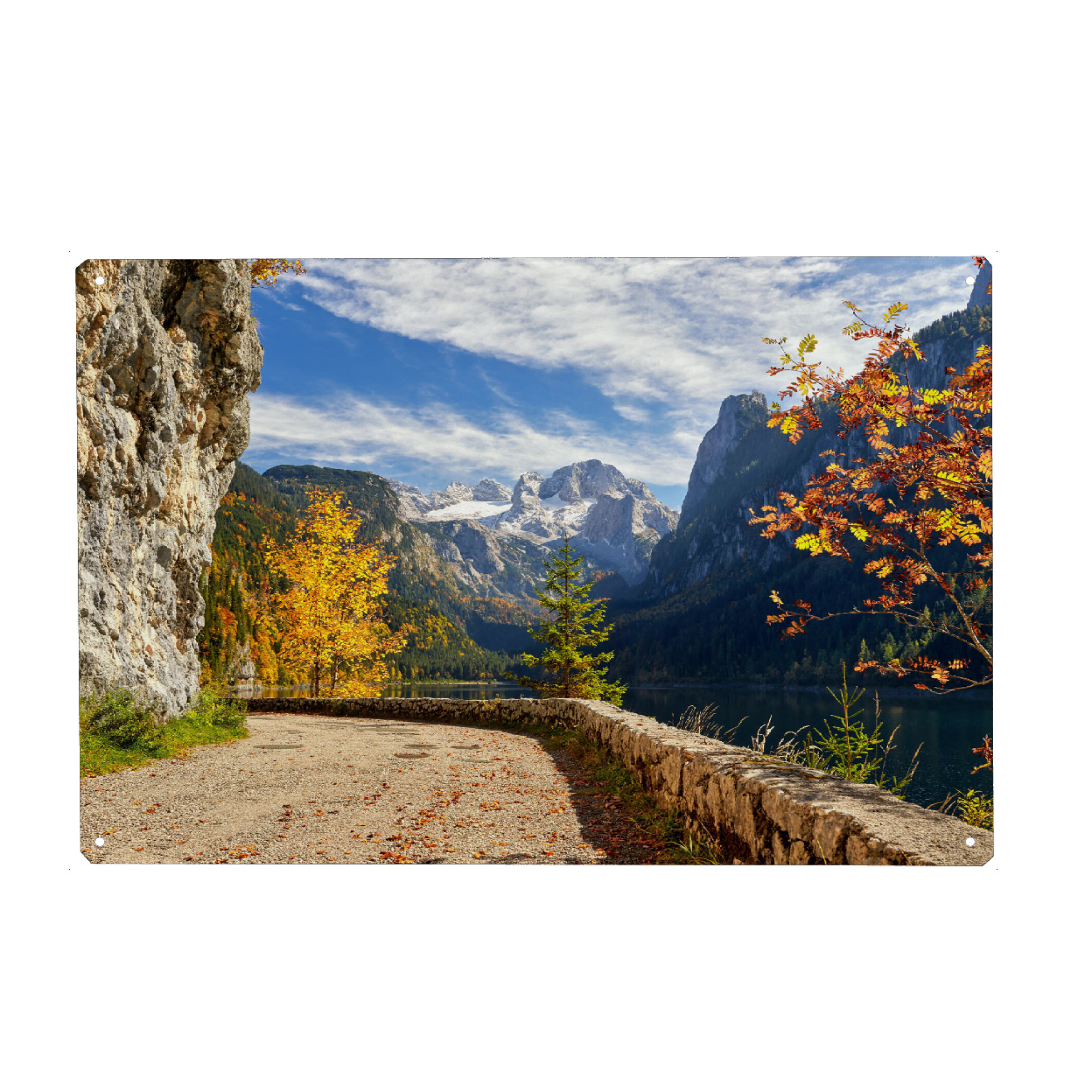 Metall Poster "Herbst am Gosausee" artboxONE - Natur,Reise