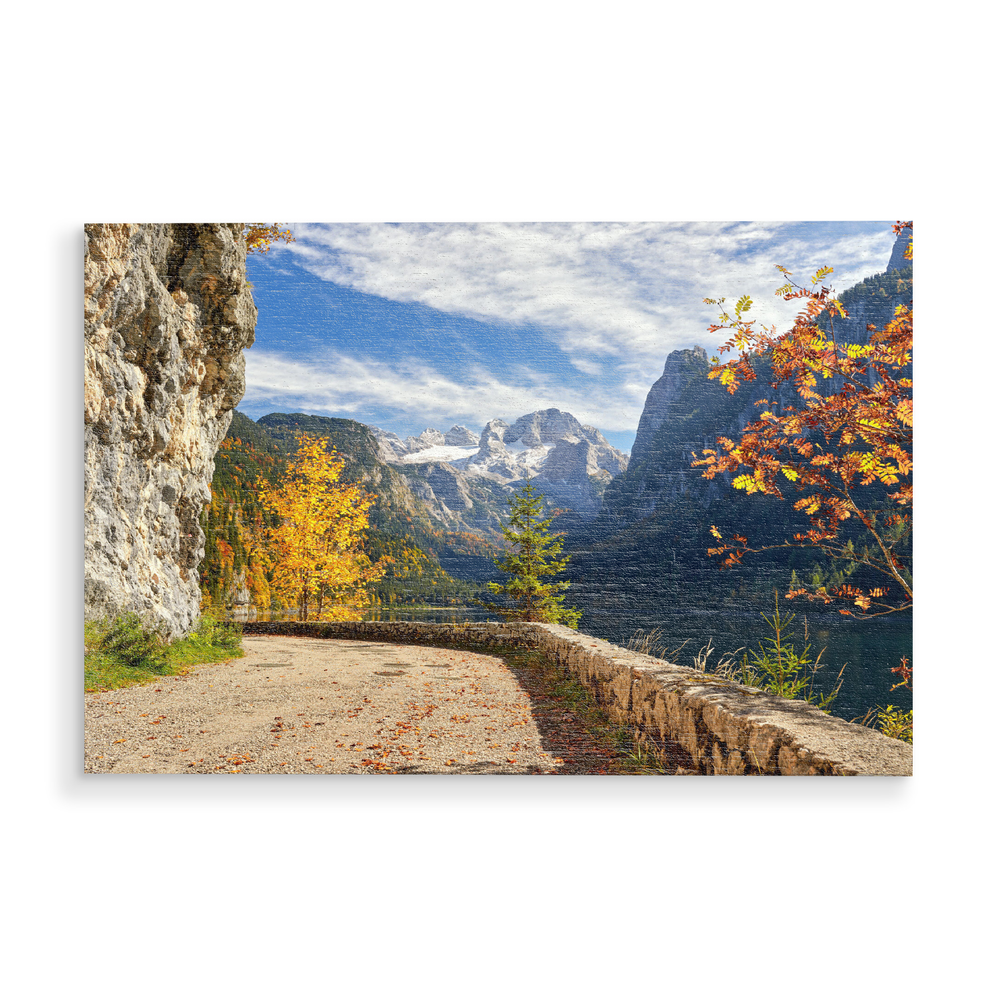Holzbild "Herbst am Gosausee" artboxONE - Natur,Reise
