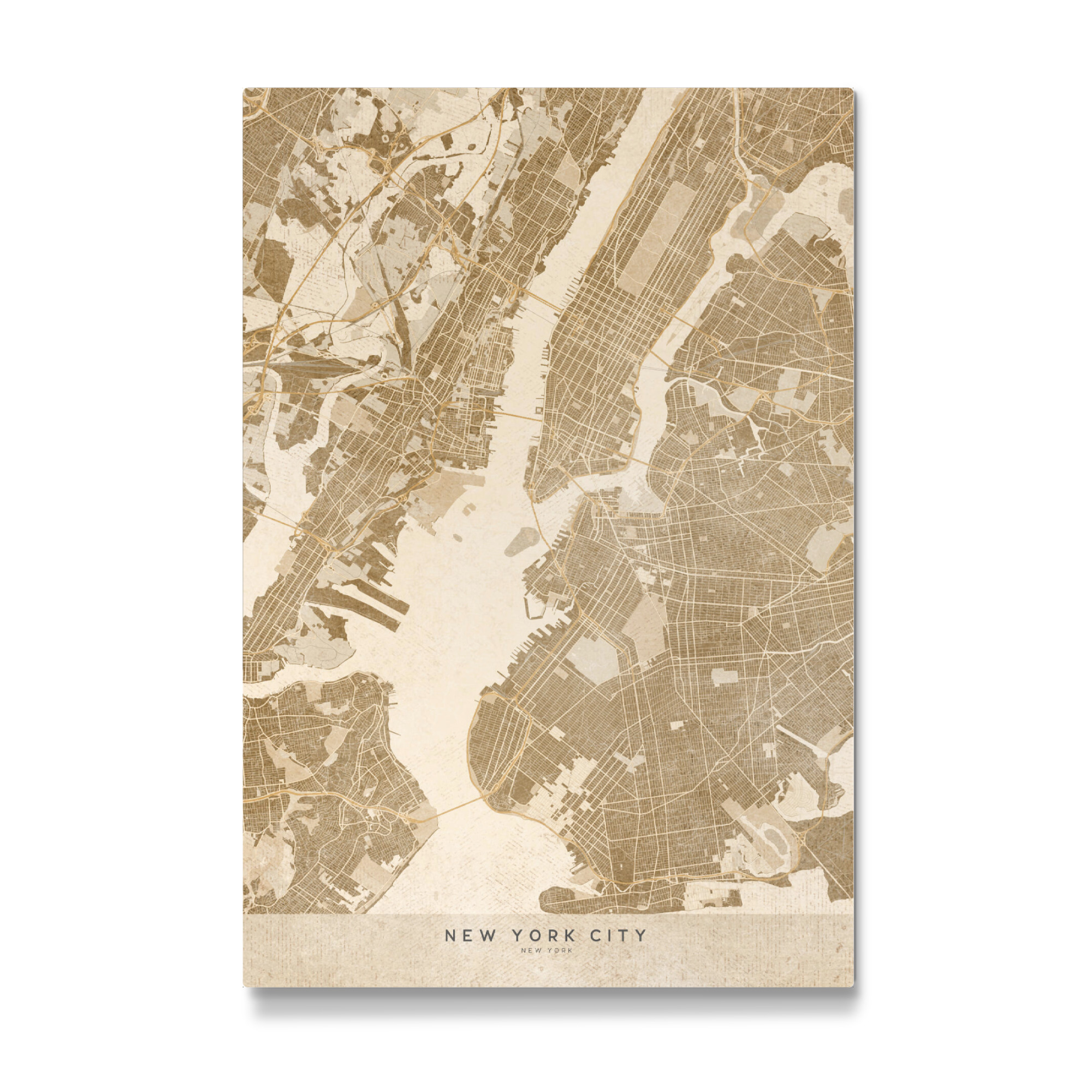 Galerie-Print "Sepia vintage map of New York" 75x50 cm artboxONE