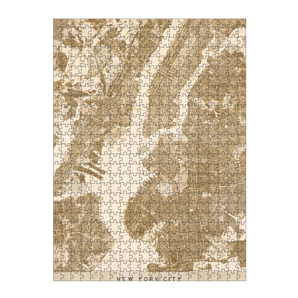 artboxONE Puzzle "Sepia vintage map of New York" artboxONE - Kartografie - Sepia,Vintage,Map,New york,Usa,United states,Manhattan,Brown,Beige
