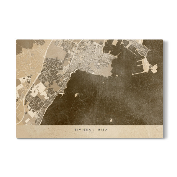 Galerie-Print "Sepia vintage map of Ibiza Spain" 30x20 cm artboxONE