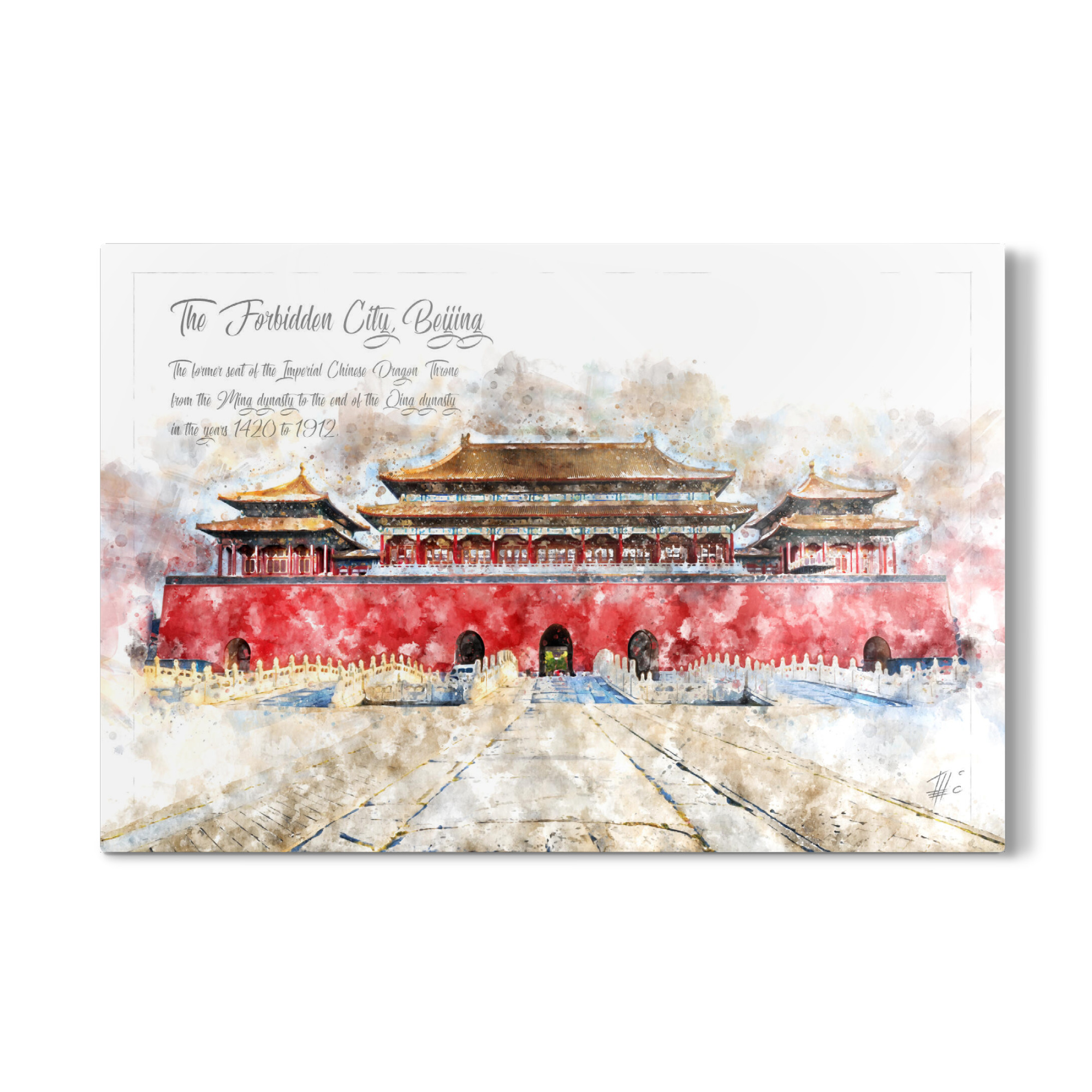 Galerie-Print "Verbotene Stadt Peking Aquarell" 30x20 cm artboxONE