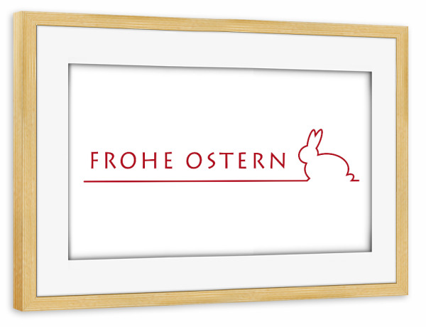 Poster mit Rahmen kiefer "Frohe Ostern, minimal Design" artboxONE - Für Kinder,Für Mama,Für Papa,Festivals