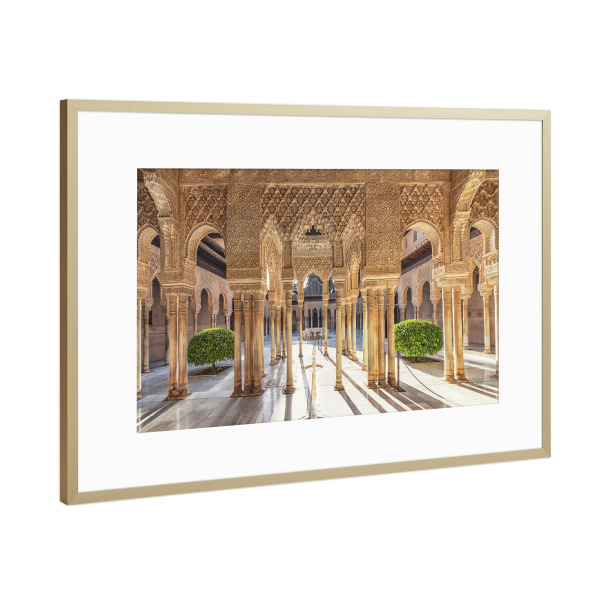 Poster mit Rahmen Gold "Alhambra Palace" artboxONE - Städte,Reise,Architektur,Reise / Länder,Städte / Weitere