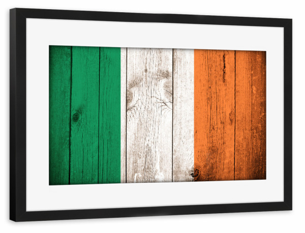 Poster mit Rahmen schwarz "Ireland Vintage Flag" artboxONE - Reise,Reise / Länder