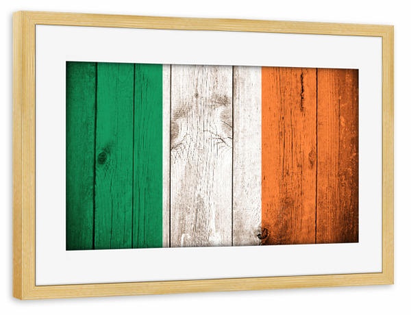 Poster mit Rahmen kiefer "Ireland Vintage Flag" artboxONE - Reise,Reise / Länder